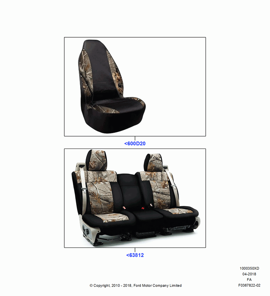 50XD - Accessory Front & Rear Seat Covers, With Realtree Design; 22/FEB/2010-05/JUL/2016