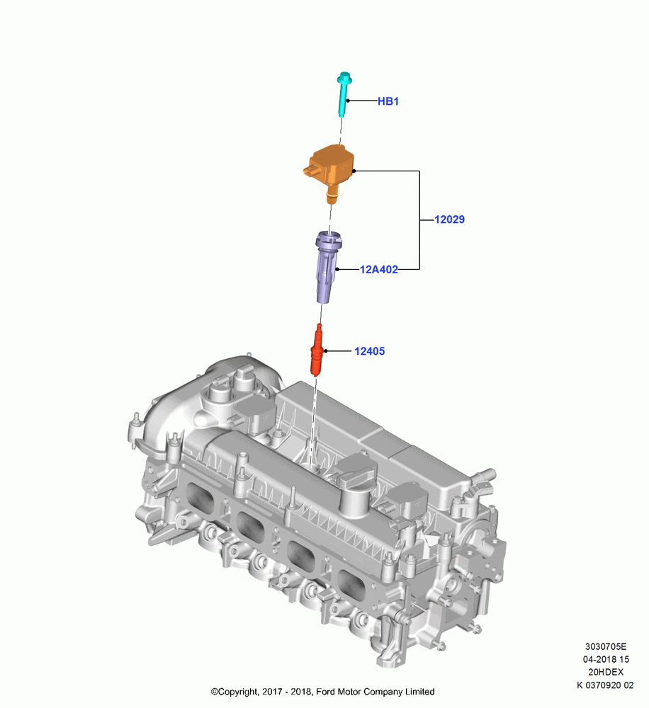 05E - Ignition Coil and Wires/Spark Plugs, (+)"CDN/PR/USA", 2.0L Duratec DI TIVCT (154PS); 28/MAY/2018