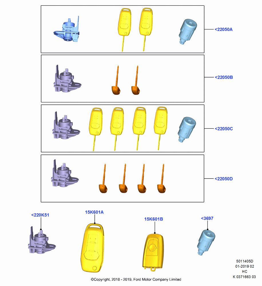 05D - Vehicle Lock Sets and Repair Kits, (+)"CDN/PR/USA"; 28/MAY/2018