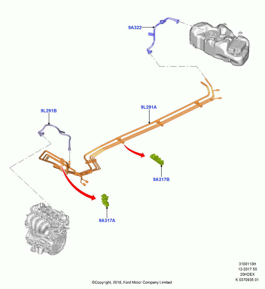 10H - Fuel Lines, (+)"CDN/PR/USA", 2.0L Duratec DI TIVCT (154PS); 28/MAY/2018