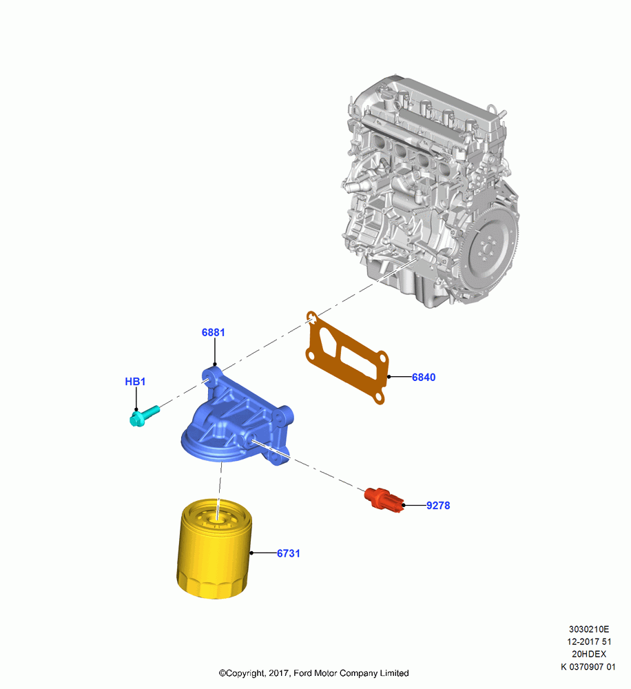10E - Oil Cooler and Filter, (+)"CDN/PR/USA", 2.0L Duratec DI TIVCT (154PS); 28/MAY/2018