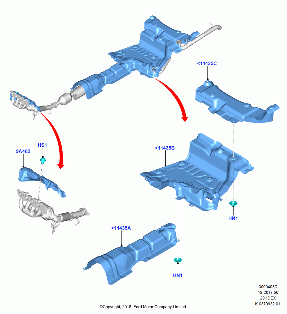 05D - Heat Shields - Exhaust System, (+)"CDN/PR/USA", 2.0L Duratec DI TIVCT (154PS); 28/MAY/2018