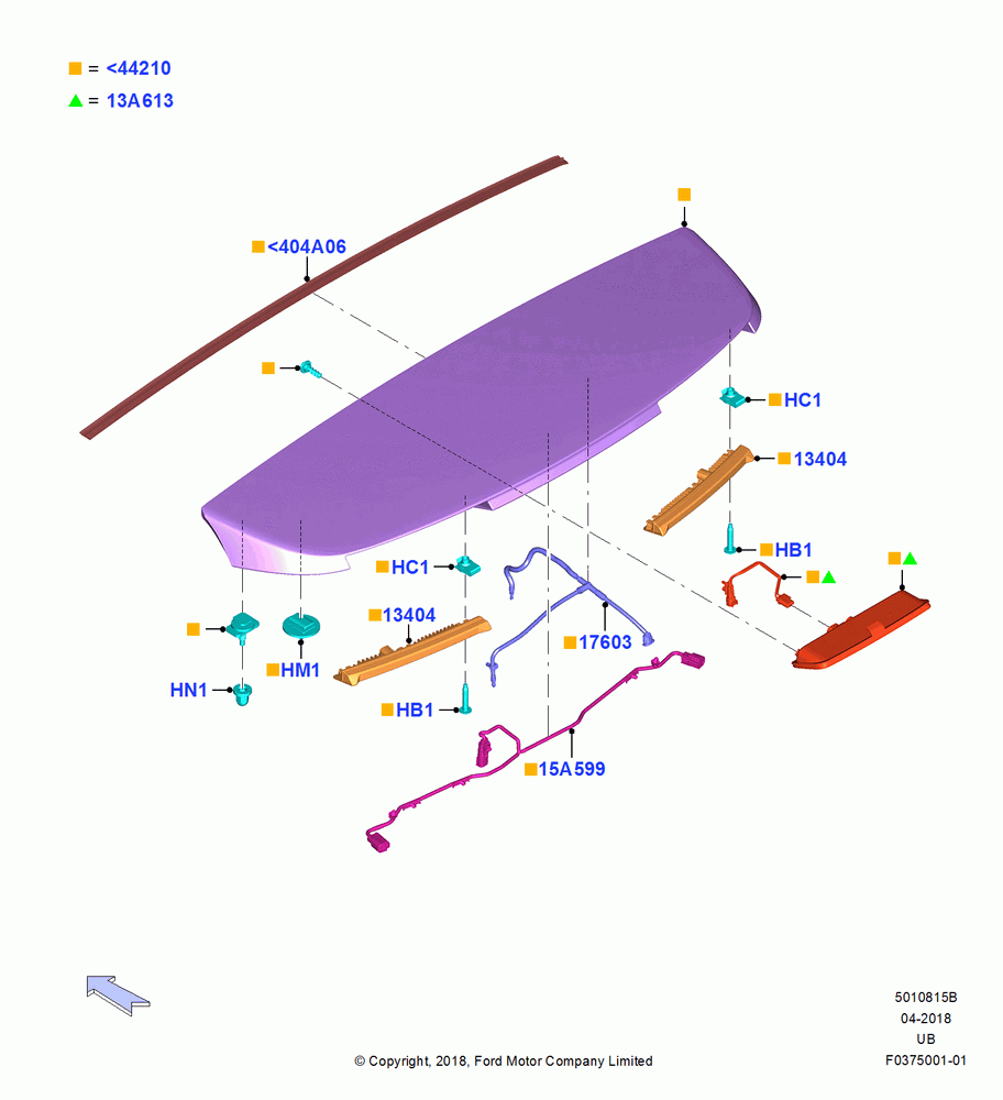 15B - Spoiler and Related Parts, Special Service Vehicle EB; 03/OCT/2016-03/MAR/2019