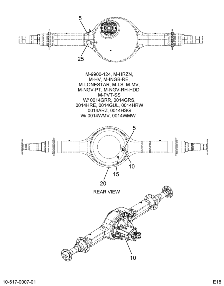 RR AXLE PLUG CHART