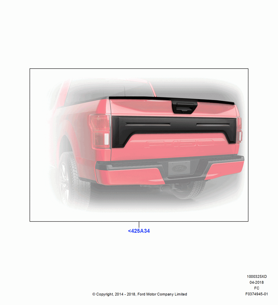 25XD - Body Dress Up Kits - Rear, (+) North American Markets, Accessory, Tailgate Applique Kit; 20/OCT/2014