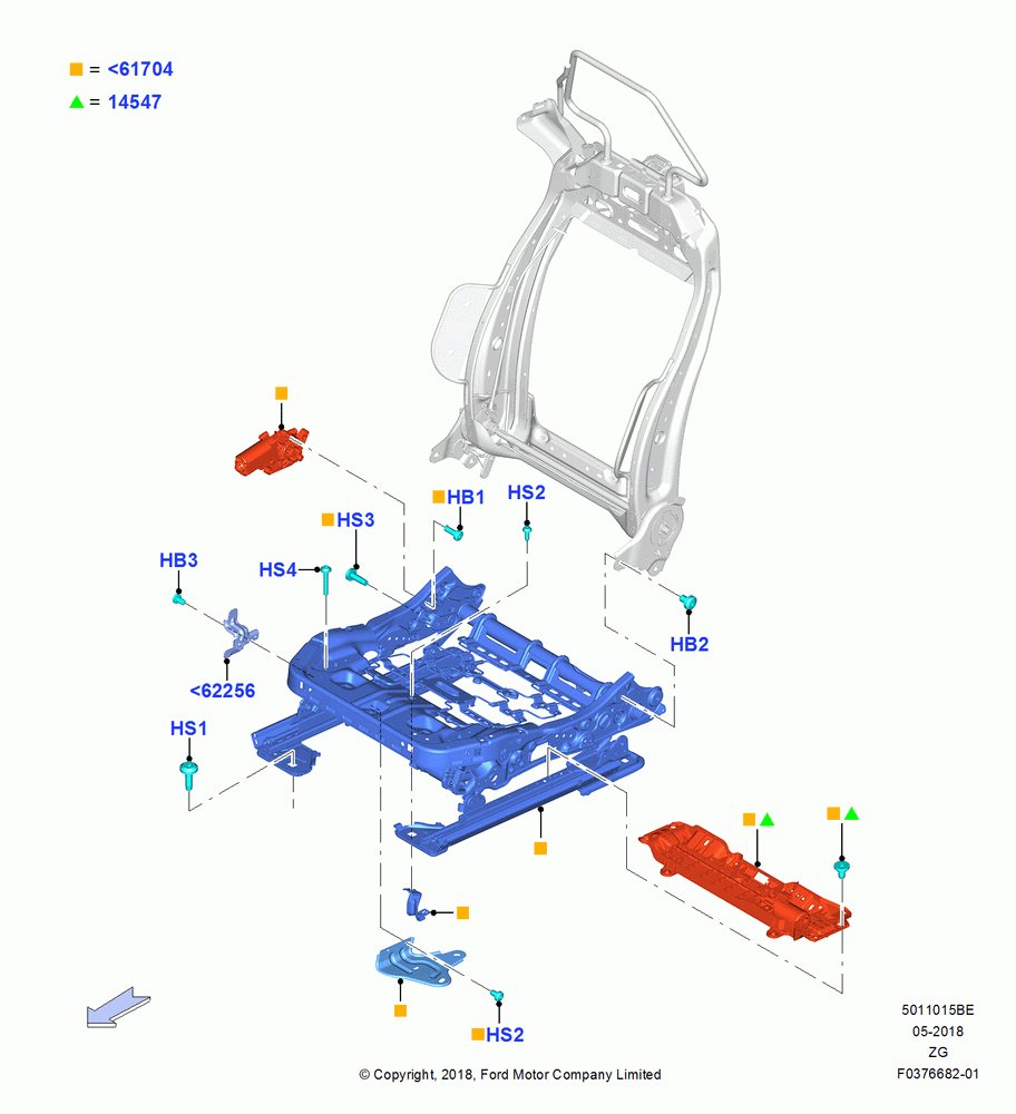 15BE - Front Seat Base, With Driver 6 Way Pwr.Seat Adjuster, With Recaro Front Seat, North American Markets; 04/DEC/2017