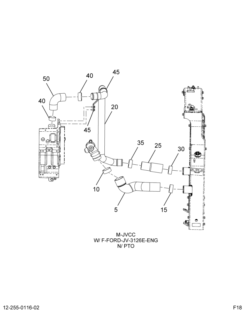 RAD HOSING INSTL; 516 SQ IN. RAD (CAT 3126E) 2/2