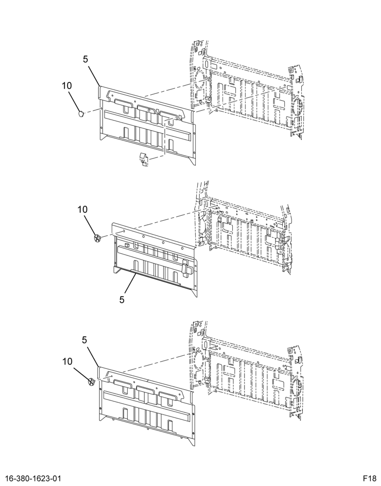 INTERIOR TRIM INSTL; BACK & SIDE,XLT AND LEATHER TRIM