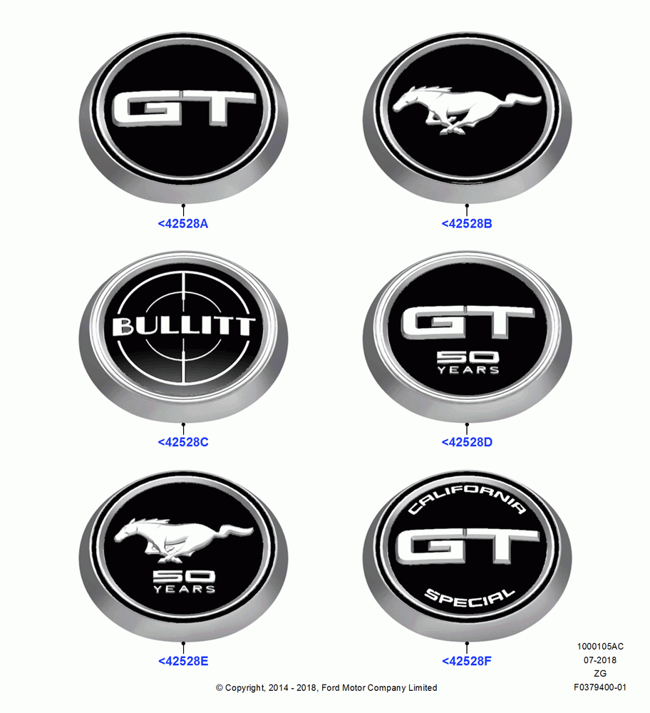 05AC - Name Plates, Mustang, Rear Badge; 04/JUN/2015