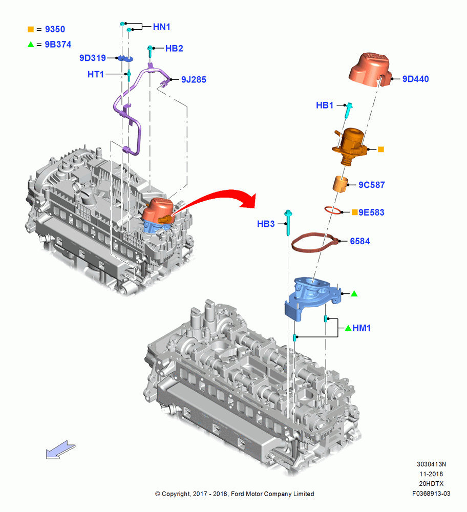 13N - Fuel Injection Pump-Engine Mounted, 2.0L EcoBoost (240PS); 06/SEP/2018