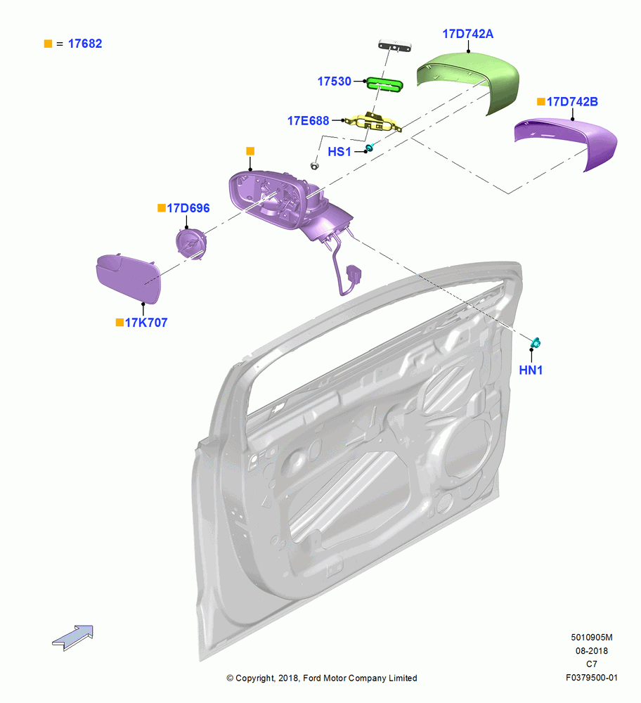 05M - Exterior Rear View Mirror, DUAL POWER MIRRORS, Side Marker Lamps - Led; 21/AUG/2018