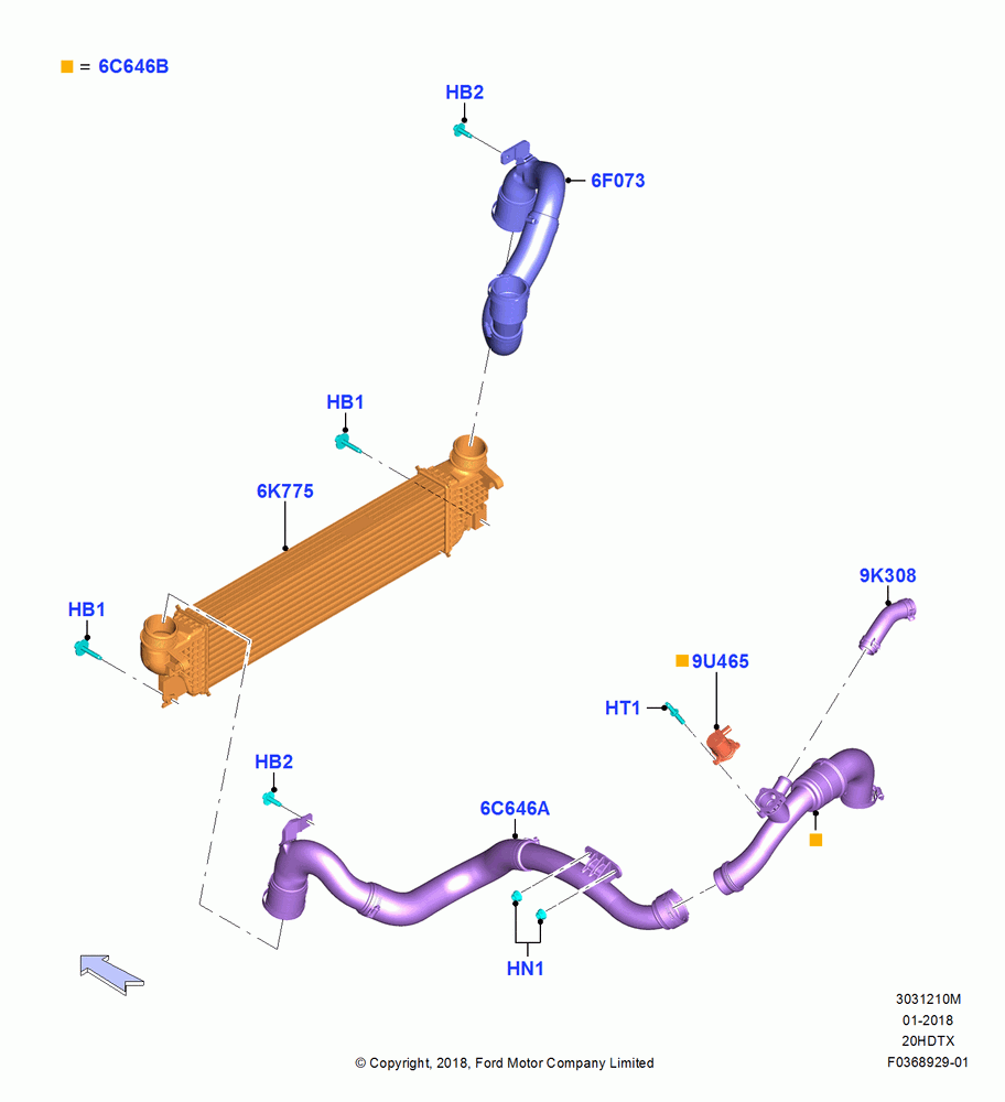 10M - Intercooler/Air Ducts and Hoses, 2.0L EcoBoost (240PS); 06/SEP/2018