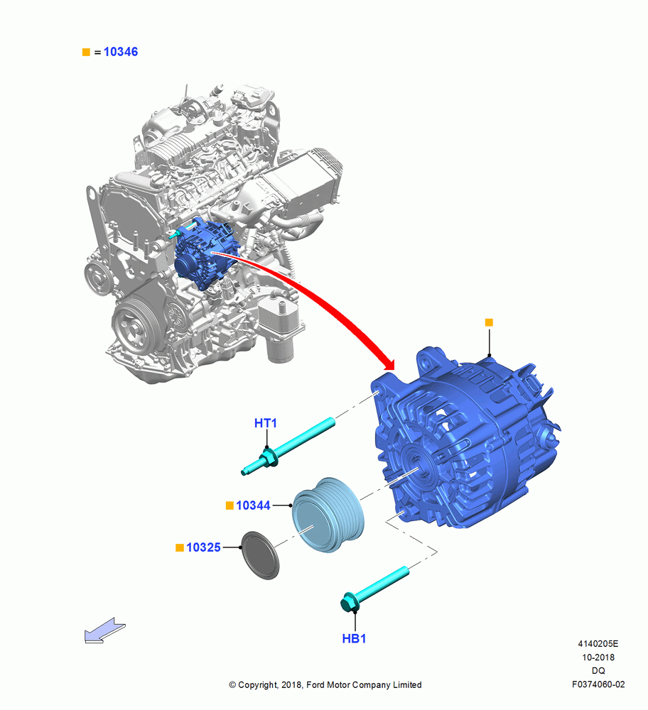 05E - Alternator and Mountings, 2.0 EcoBlue A, 2.0 EcoBlue B, 2.0 EcoBlue D; 06/SEP/2018