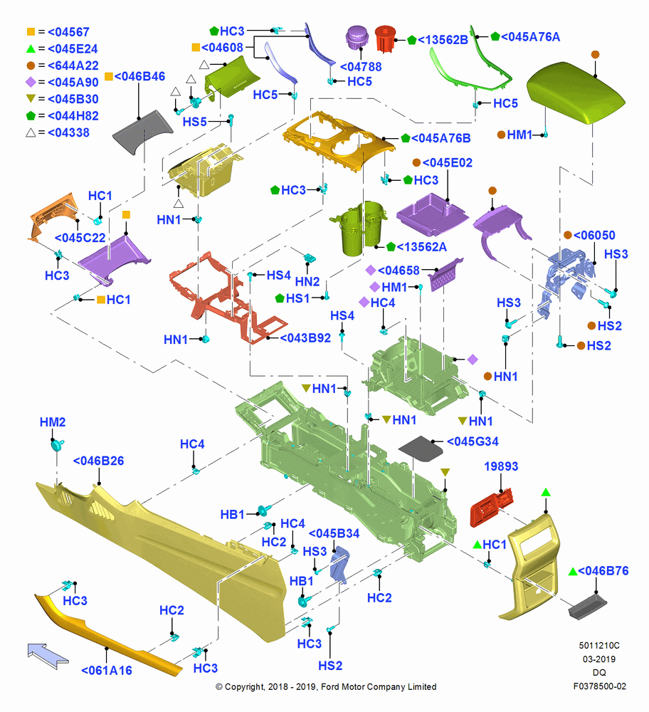 10C - Console - Floor, Manual Gearshift; 06/SEP/2018