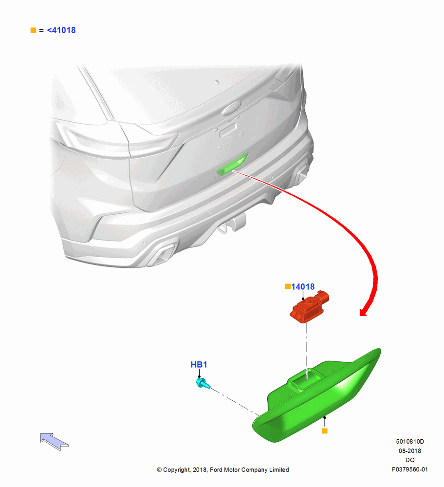 10D - Body Mouldings, Rear; 19/JAN/2015-06/SEP/2018