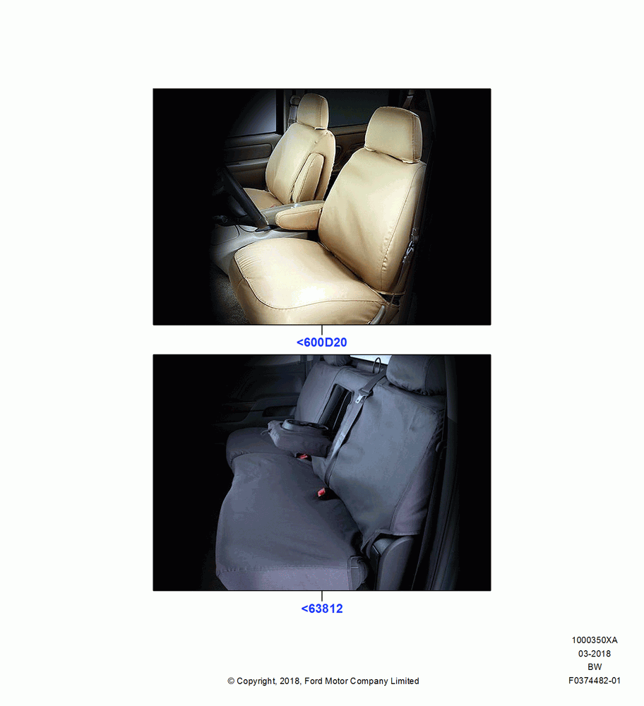 50XA - Accessory Front & Rear Seat Covers, Ford Oval; 11/SEP/2017