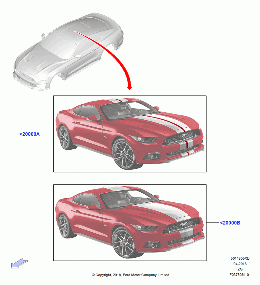 05XD - Stripe Decals, Base, GT, North American Markets, Accessory Type, Dual Hood Stripe Kit, Single Hood Stripe Kit; 02/OCT/2018