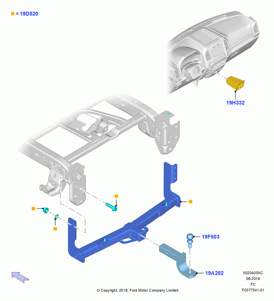 05XC - Tow Bar, (+) North American Markets, Accessory; 22/OCT/2018
