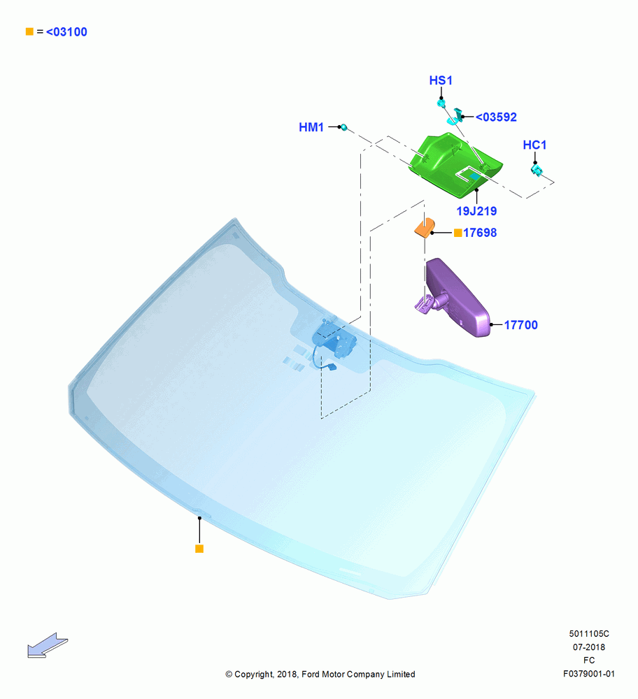 05C - Windshield/Inside Rear View Mirror, With Variable Int. Windshield Wipe; 22/OCT/2018