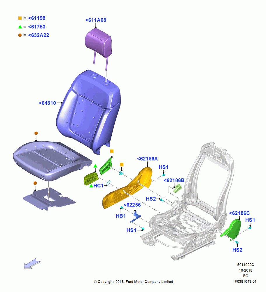 20C - Front Seat Pads/Valances & Heating, With Pass. 4 Way Manual Seat Adjust; 26/NOV/2018
