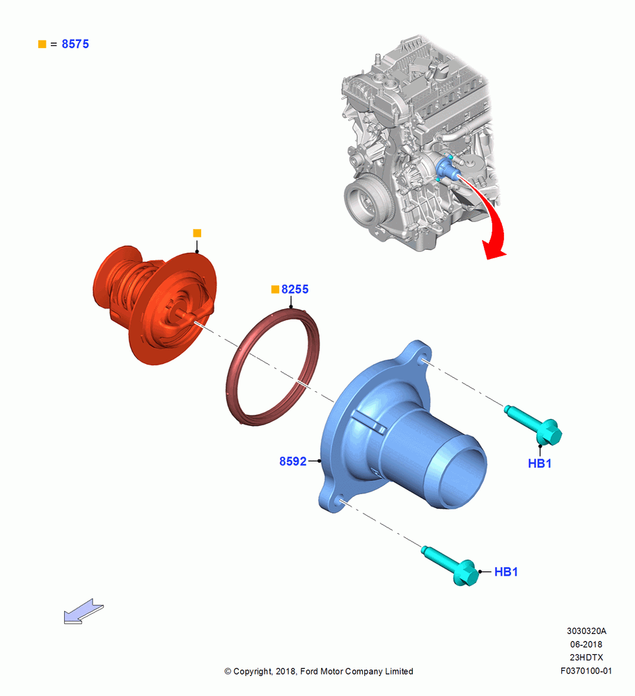 20A - Thermostat/Housing & Related Parts, 2.3L EcoBoost; 26/NOV/2018
