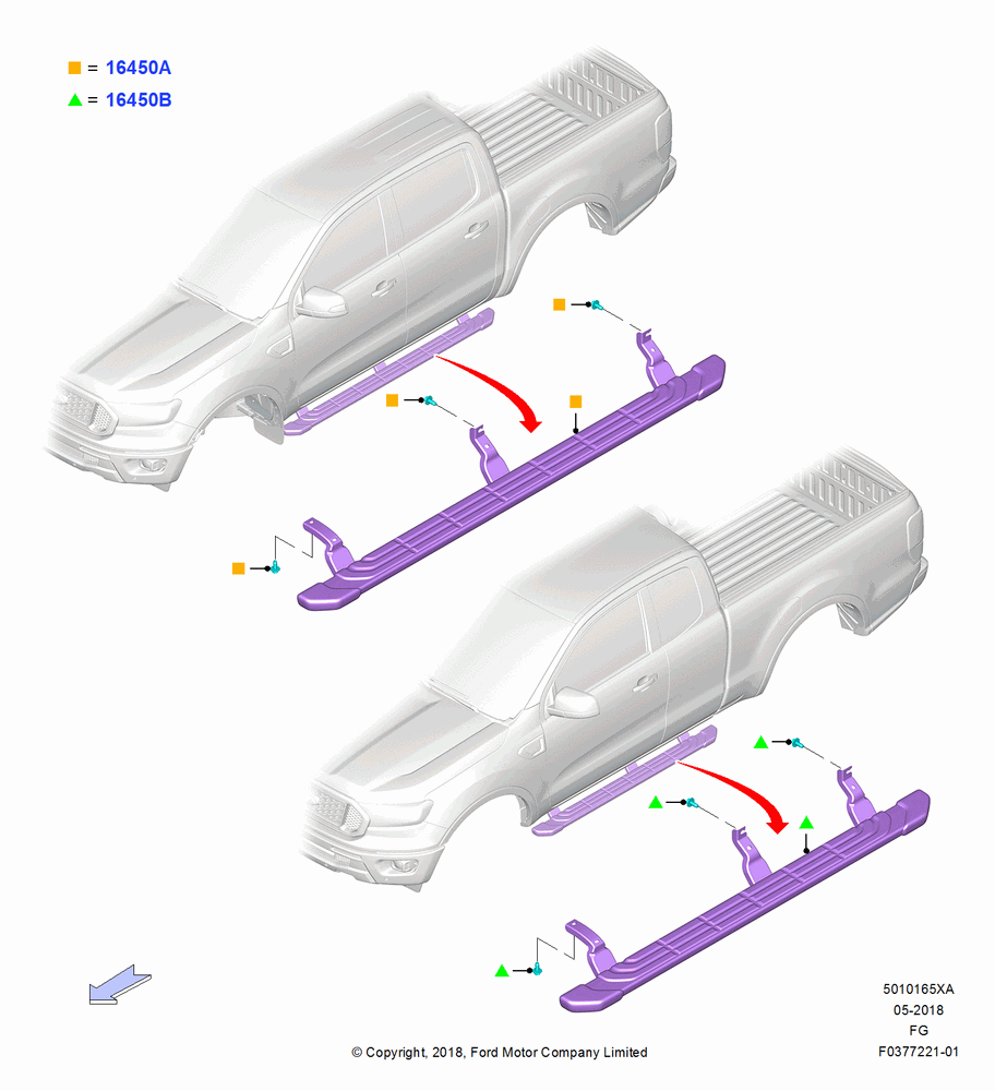 65XA - Running Boards/Side Steps, Accessory; 26/NOV/2018