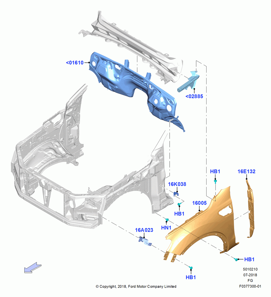 10 - Dash Panel and Front Fenders; 26/NOV/2018