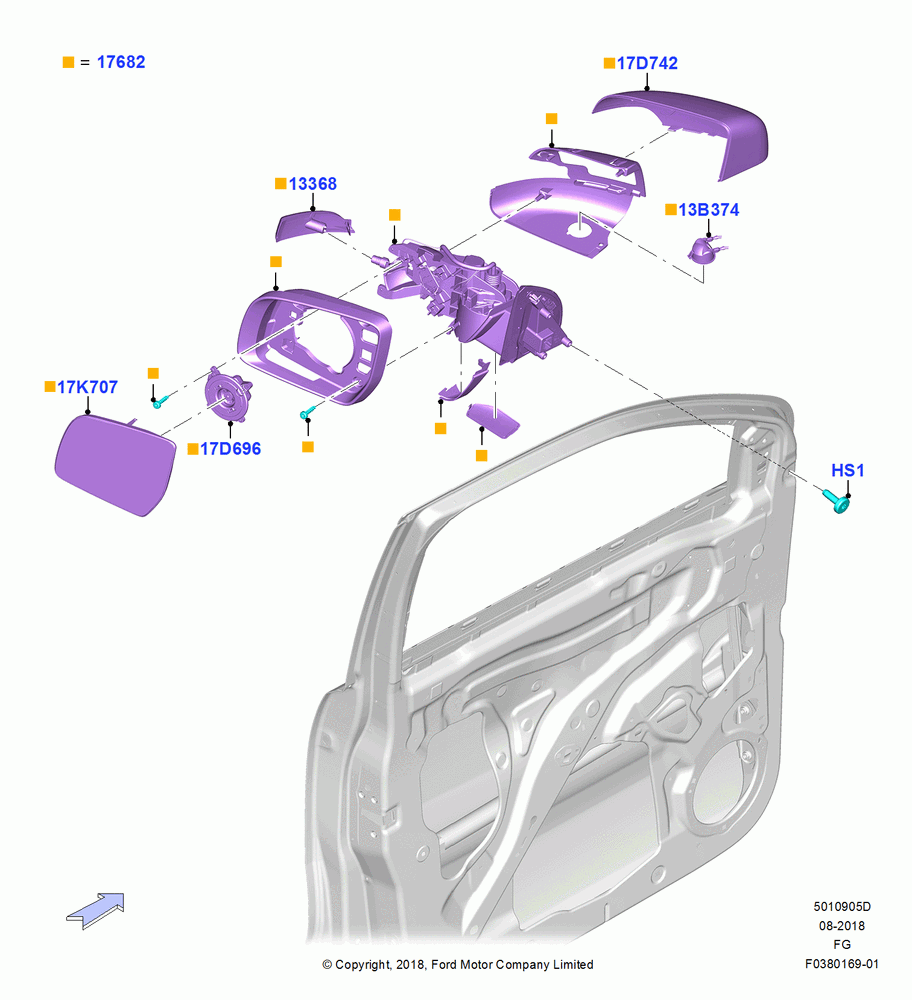 05D - Exterior Rear View Mirror, Dual Pwr/Heat/Fold/Pud Lamp/Signal; 26/NOV/2018