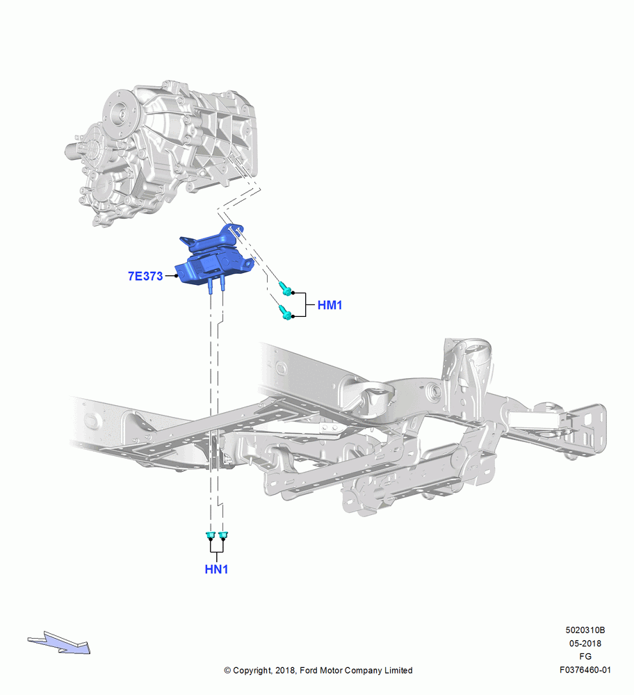 10B - Transmission Mounting, LHD 4WD (Part Time Drive); 26/NOV/2018