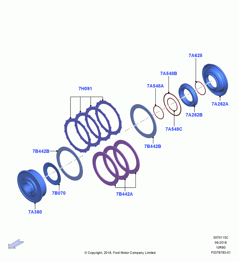 15C - Forward Clutch and Components, 10 Speed Auto Transmission (10R80), Same As E Clutch; 26/NOV/2018