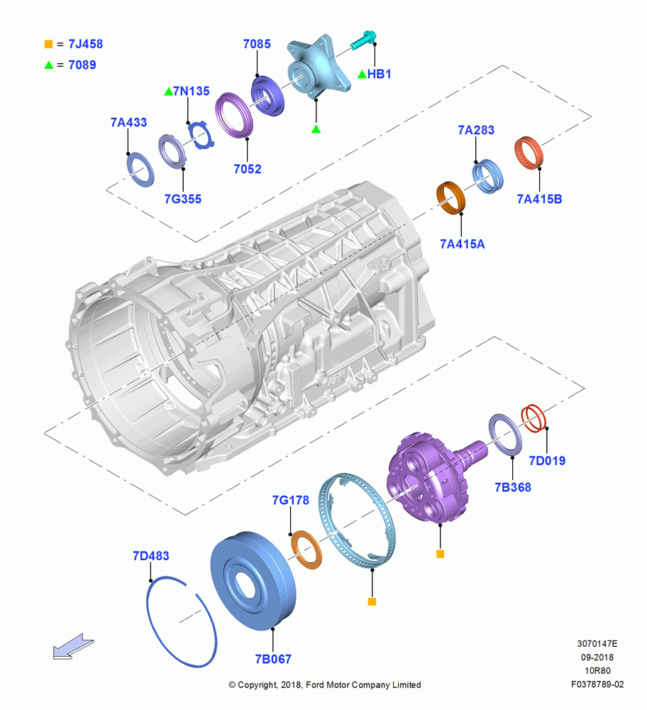 47E - Output Shafts, 10 Speed Auto Transmission (10R80), RWD - High Ride; 26/NOV/2018
