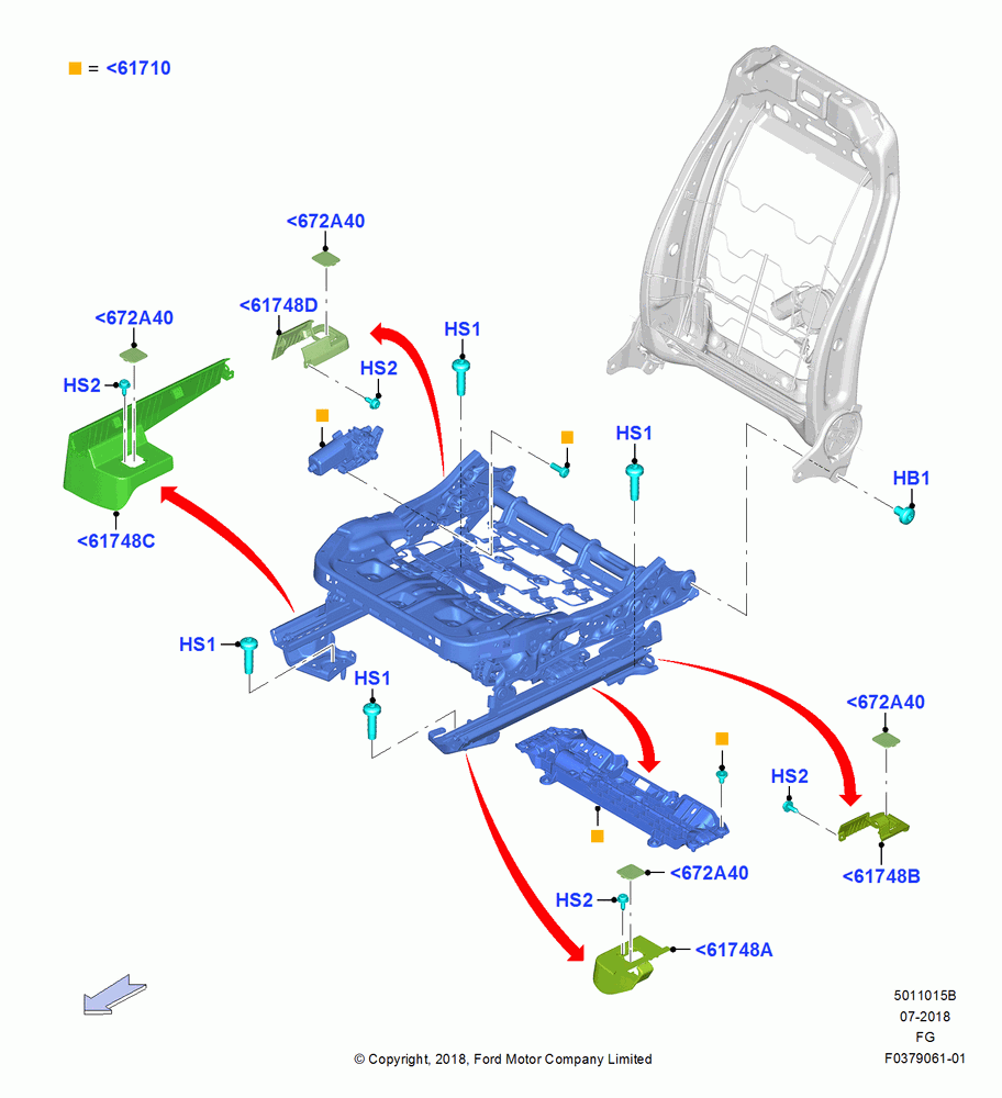 15B - Front Seat Base, With Pass 8 Way Power Seat Adjuster; 26/NOV/2018
