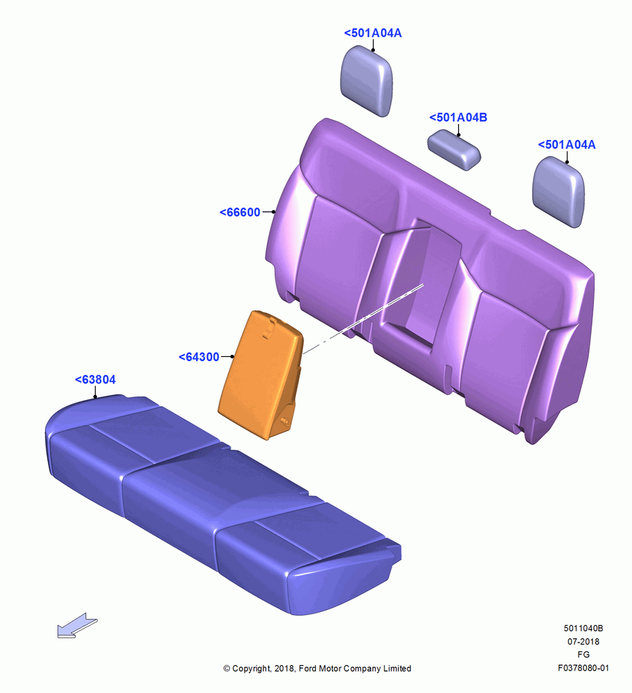 40B - Rear Seat Covers, With 2nd Row Bench Seat - 3 Passngr; 26/NOV/2018