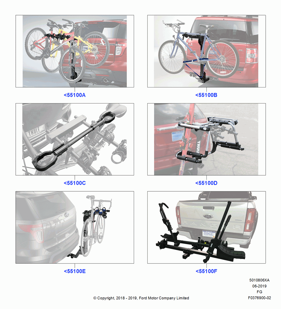 06XA - Accessory Roof Rack Mounting Kits, Accessory, Thule Rack Products, Rear Hitch Mount Bike Rack; 26/NOV/2018
