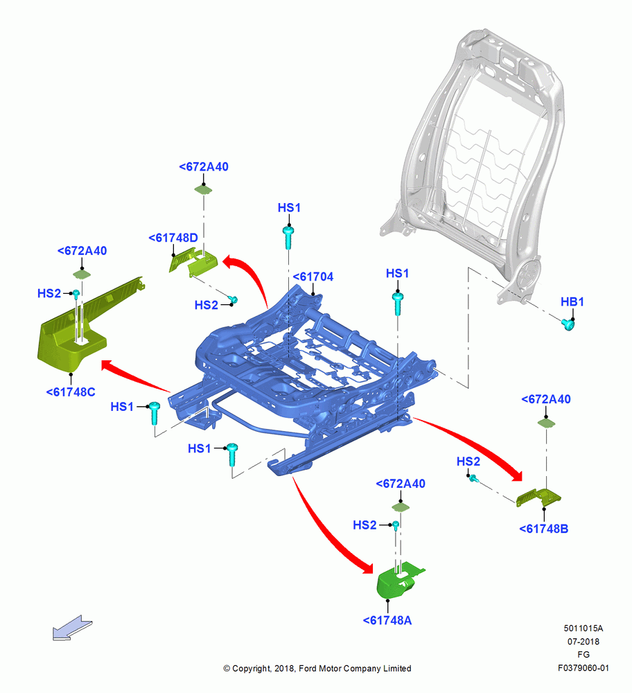 15A - Front Seat Base, With Pass. 4 Way Manual Seat Adjust; 26/NOV/2018