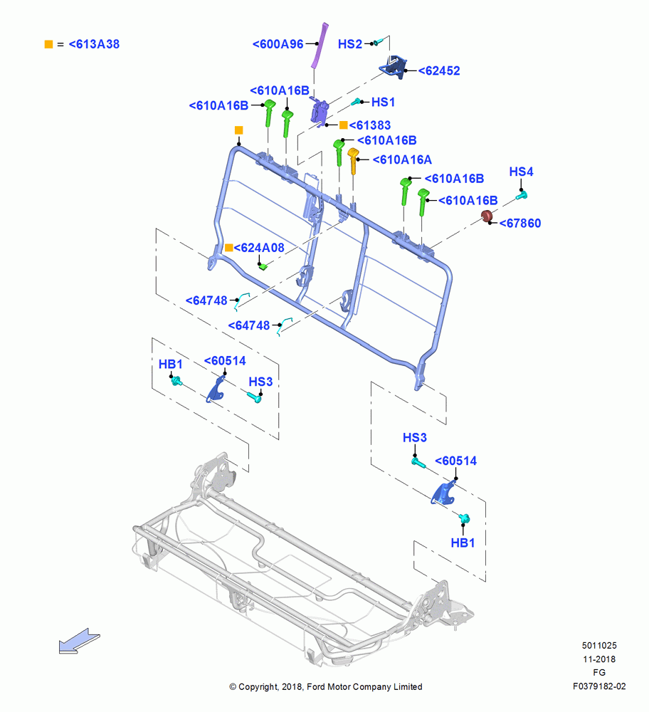 25 - Rear Seat Back, With 2nd Row Bench Seat - 3 Passngr; 26/NOV/2018