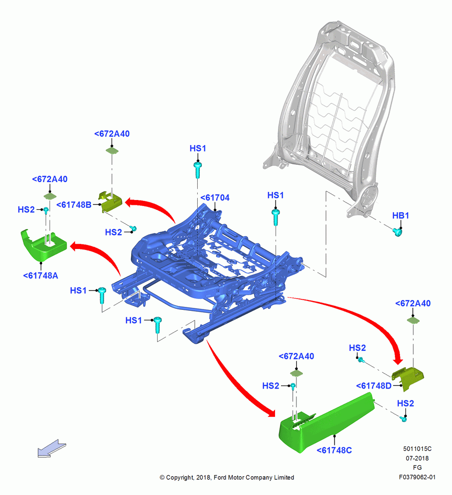 15C - Front Seat Base, With Driver 6 Way Mnl.Seat Adjuster; 26/NOV/2018