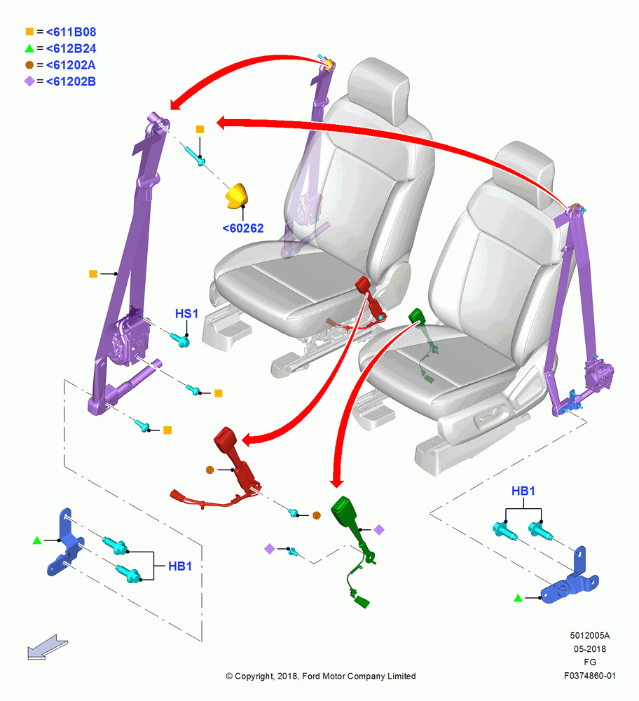 05A - Front Seat Belts, Chassis Cab - RAP, Super Single Cab - RAP; 26/NOV/2018