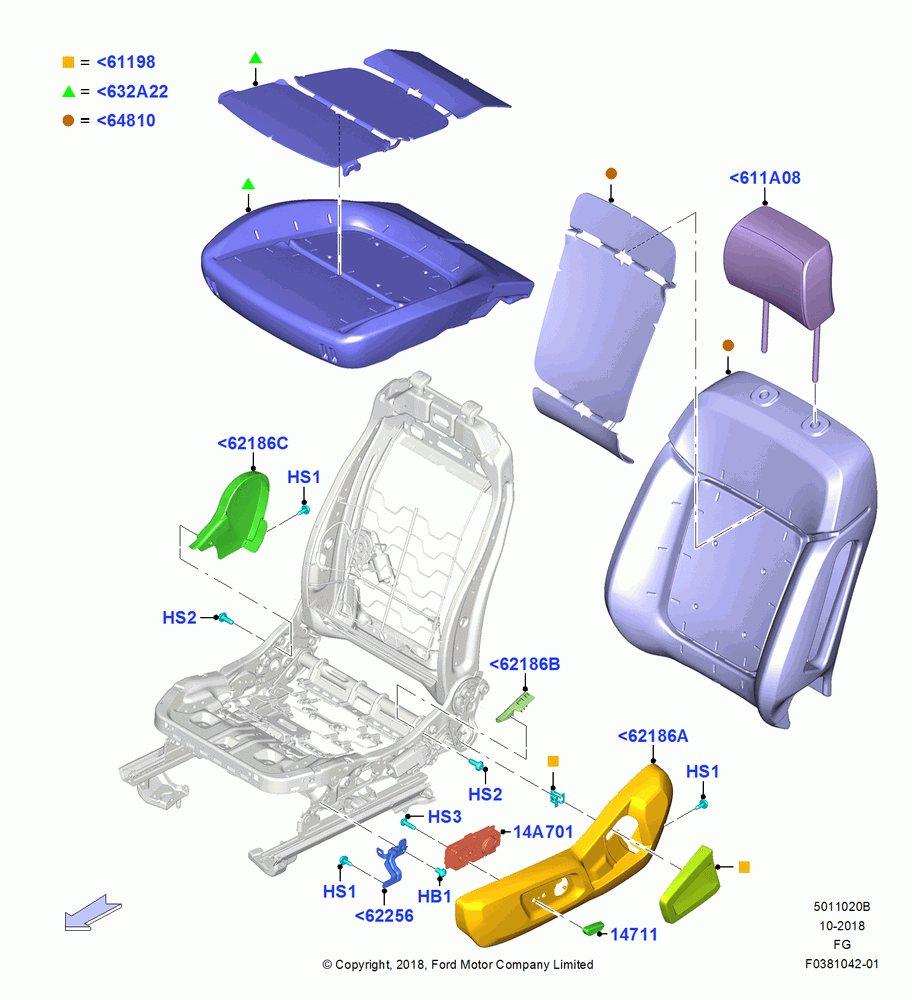 20B - Front Seat Pads/Valances & Heating, With Driver 8 Way Pwr.Seat Adjuster; 26/NOV/2018