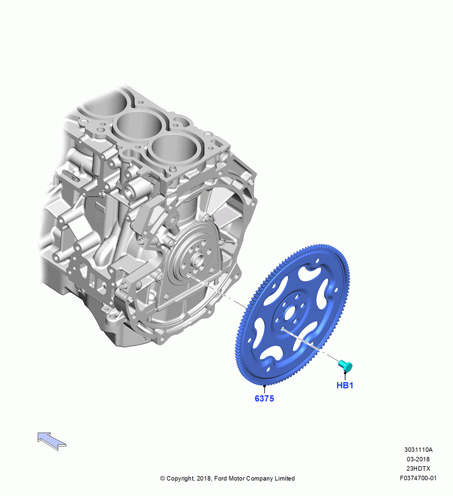 10A - Flywheel, 2.3L EcoBoost; 26/NOV/2018