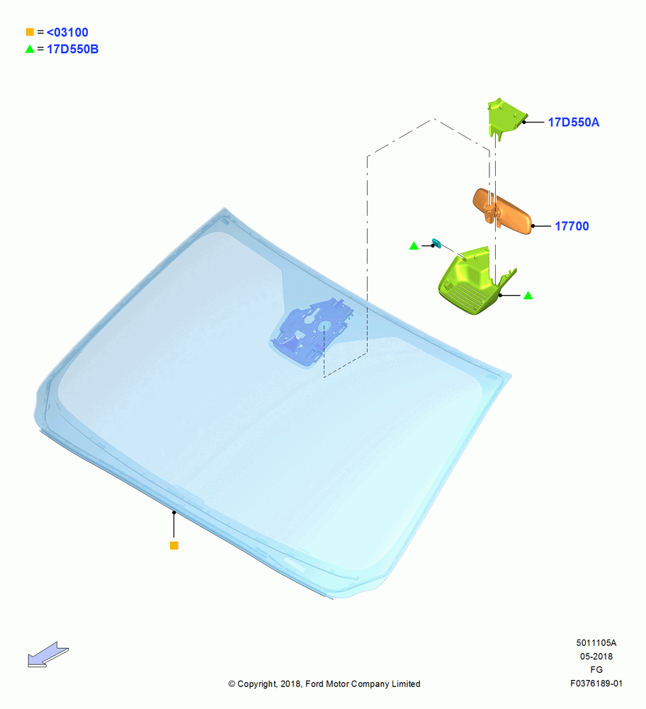 05A - Windshield/Inside Rear View Mirror, With Variable Int. Windshield Wipe; 26/NOV/2018