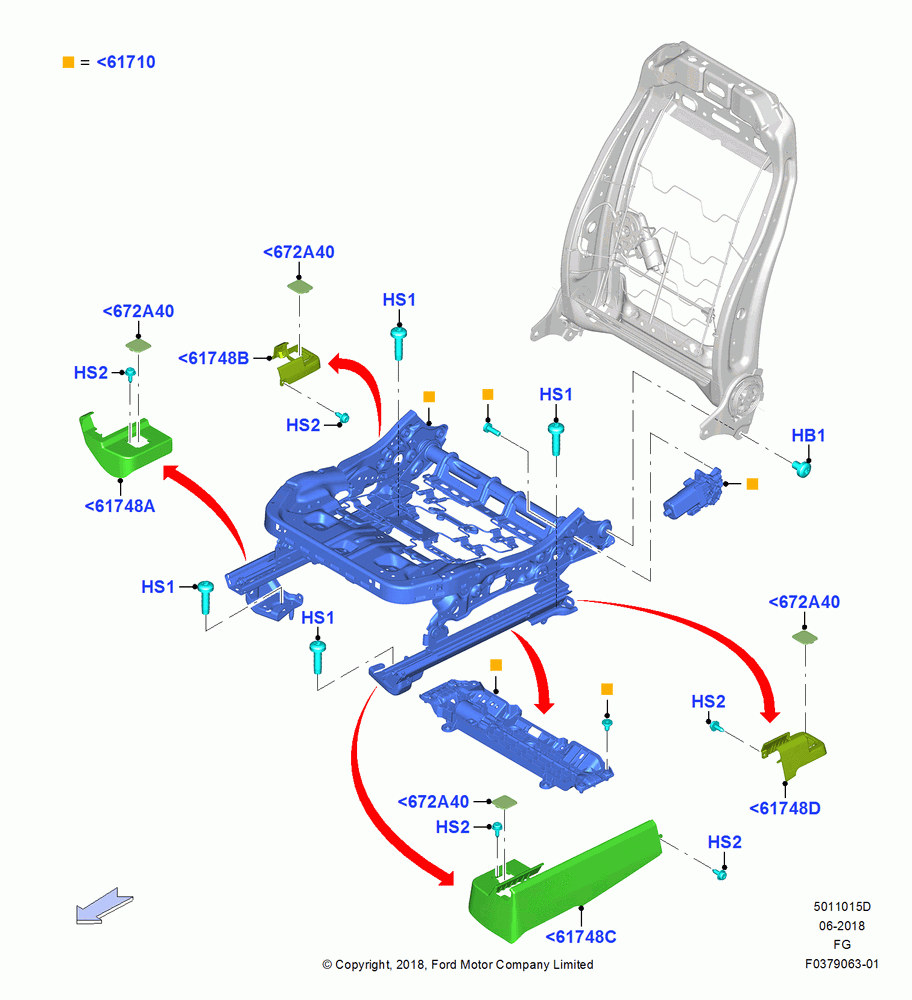 15D - Front Seat Base, With Driver 8 Way Pwr.Seat Adjuster; 26/NOV/2018