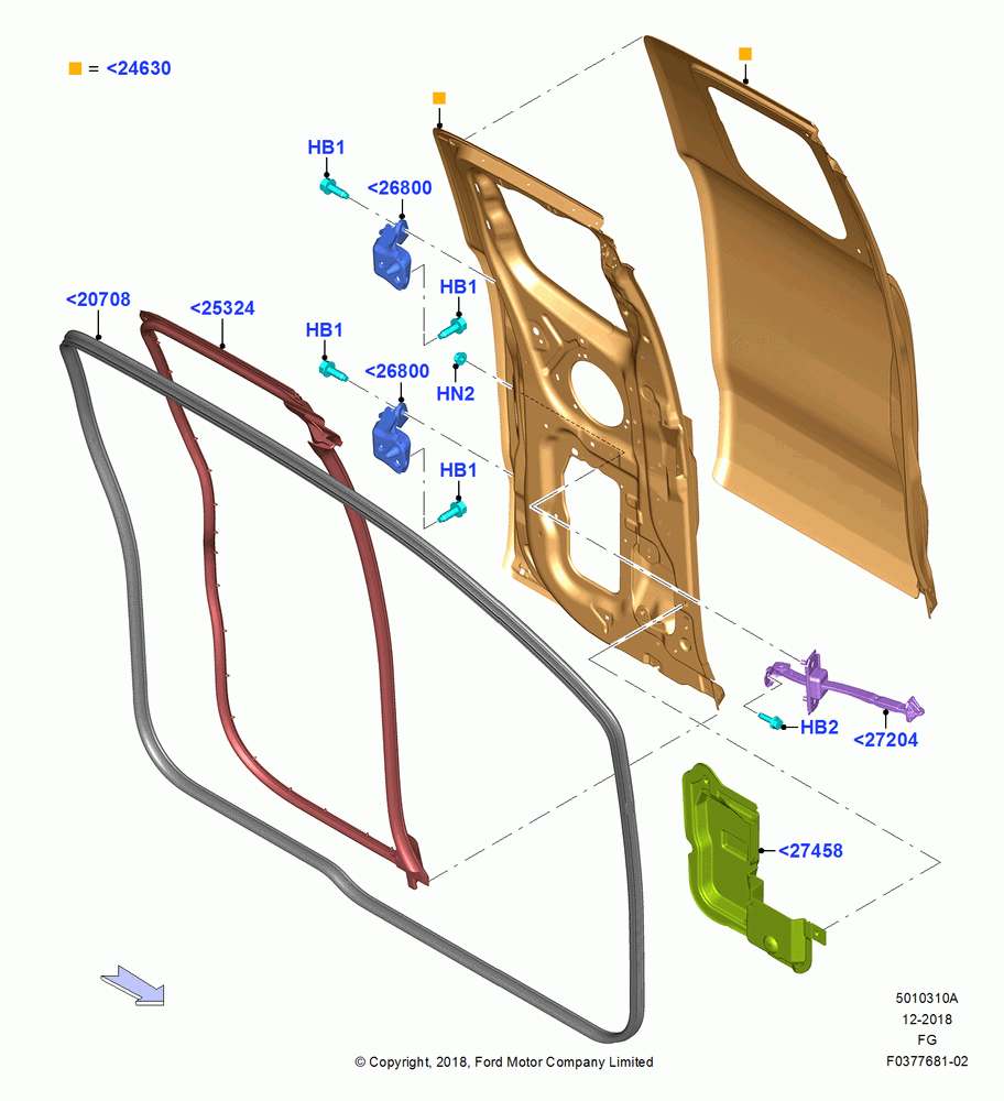 10A - Rear Doors, Hinges & Weatherstrips, Chassis Cab - RAP, Super Single Cab - RAP; 26/NOV/2018