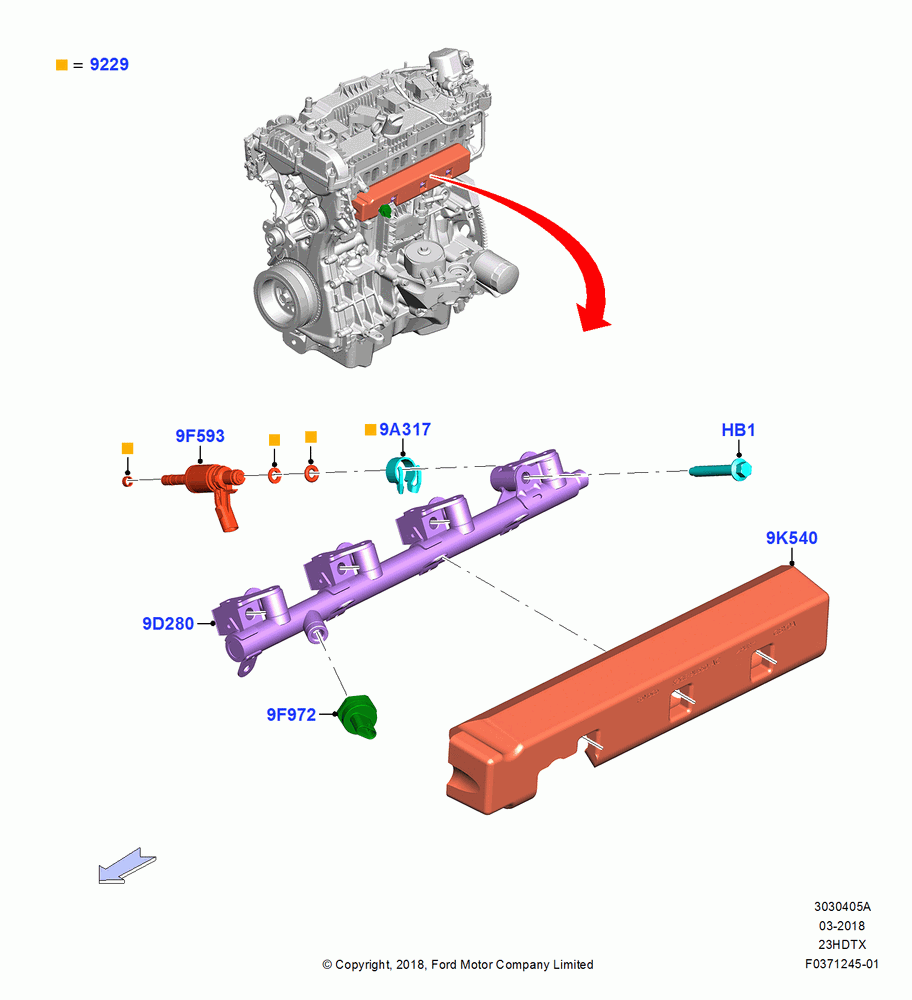 05A - Fuel Injectors and Pipes, 2.3L EcoBoost; 26/NOV/2018
