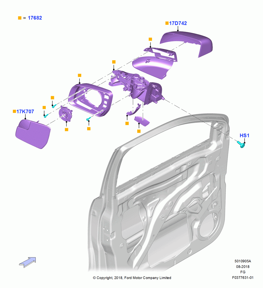 05A - Exterior Rear View Mirror, Manual Dual Mirror-Manual Fold Back; 26/NOV/2018