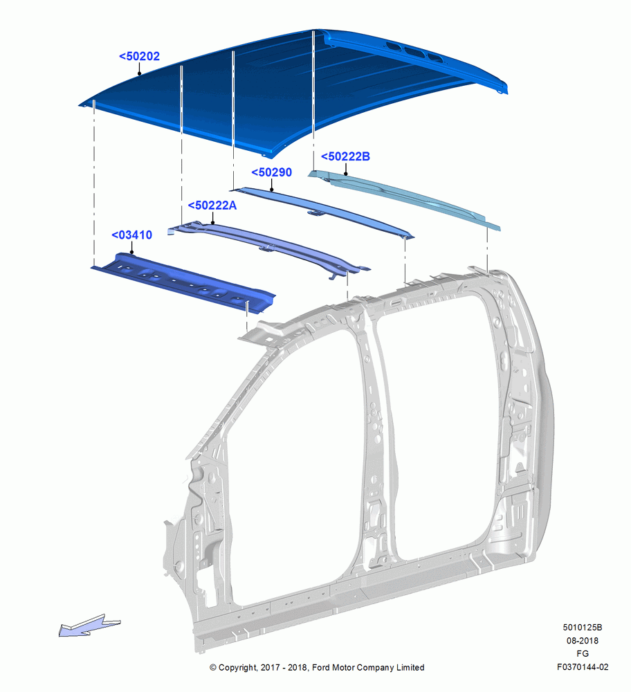 25B - Roof - Sheet Metal, Crew Cab; 26/NOV/2018