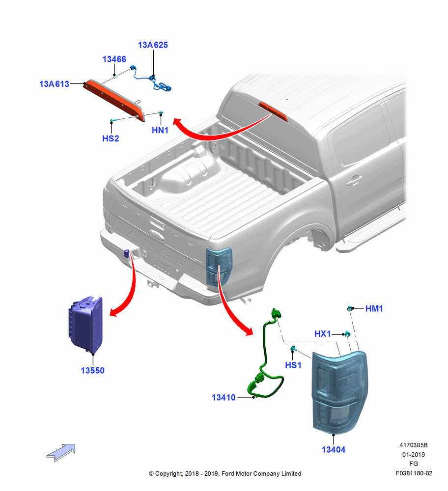 Rear Lamps, BLIS With CTA W/Trailer Lite
