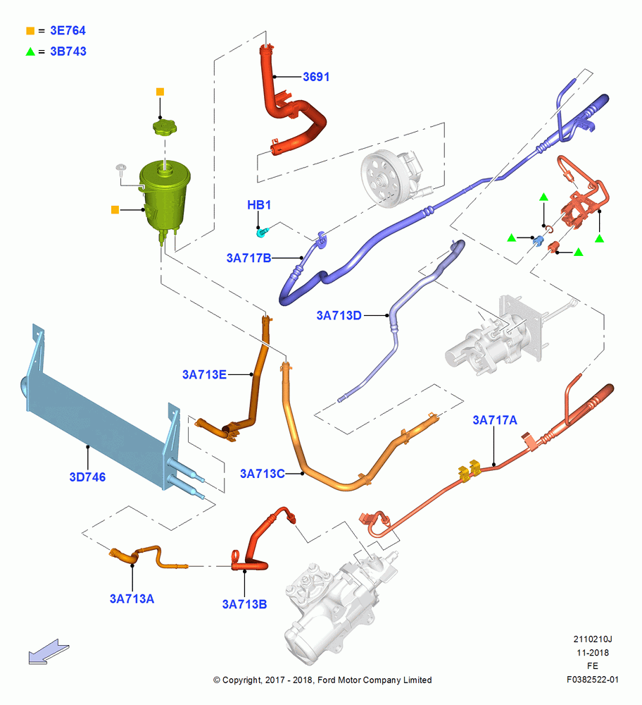 Supply & Return Hoses - Power Strg, 6.8L Gas EFI V10, With 4 Wheel Disc Brake Hydro-Boost