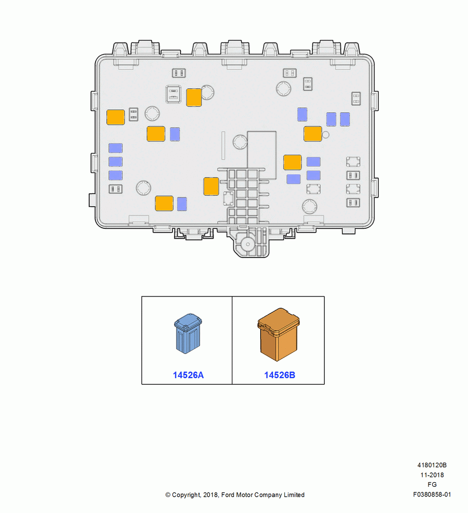 20B - Fuses, Holders and Circuit Breakers, Lower, Battery Junction Box (BJB); 26/NOV/2018