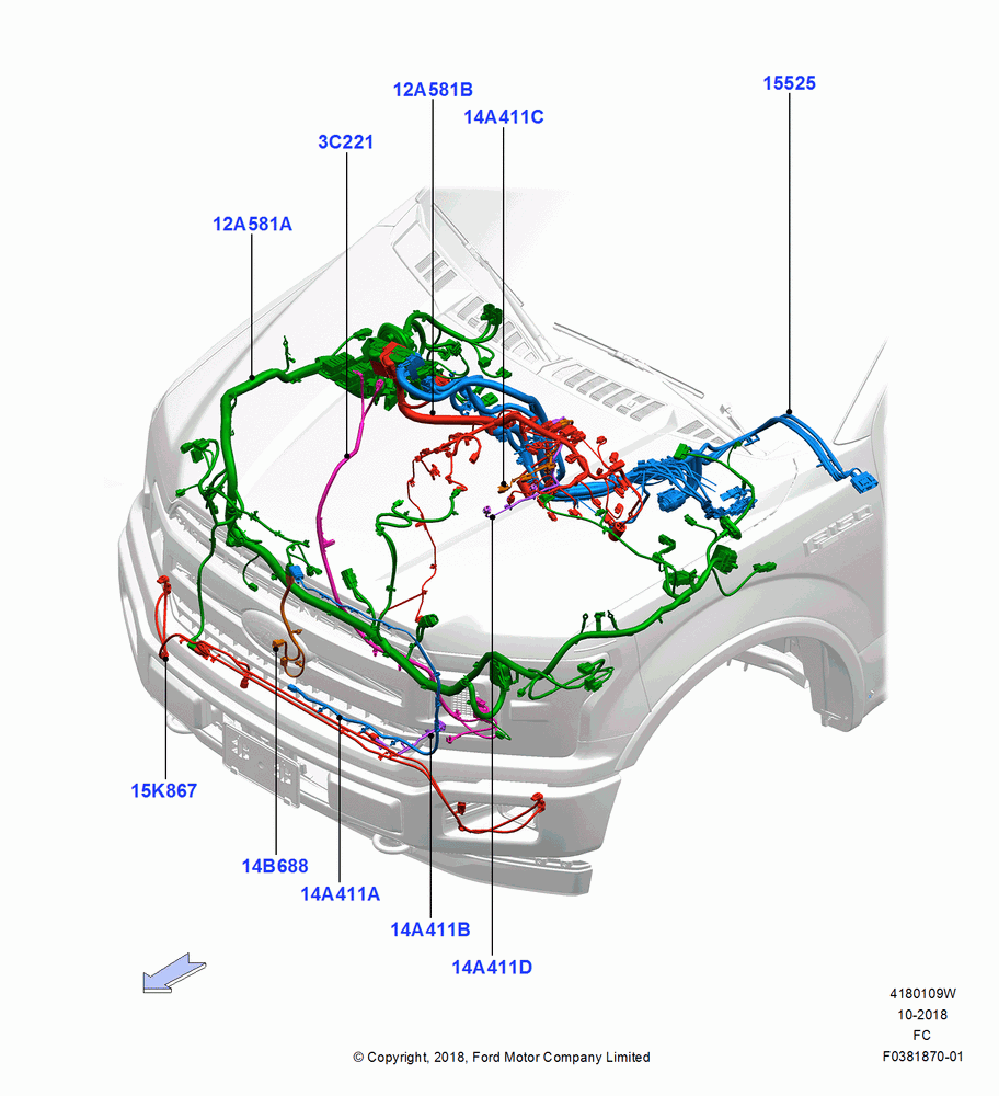 09W - Wiring - Engine And Transmission, 2.7L DOHC 4V DI GT V6 GAS/FFV, Kansas City Plant Build; 14/AUG/2017